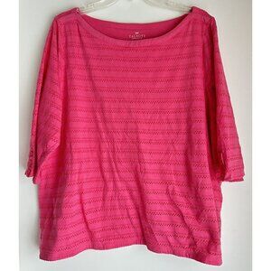 Talbots‎ Woman Plus Size 3XP Pink Cotton Knit Top Flaw